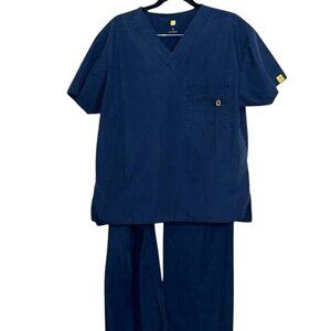 Wonderwink Scrub Set S Navy Top & Drawstring Pants Comfortable & Durable Medical